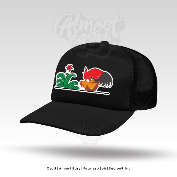 Topi Trucker logo ayam kawin Unisex Dewasa -  Topi Fashion Outdoor