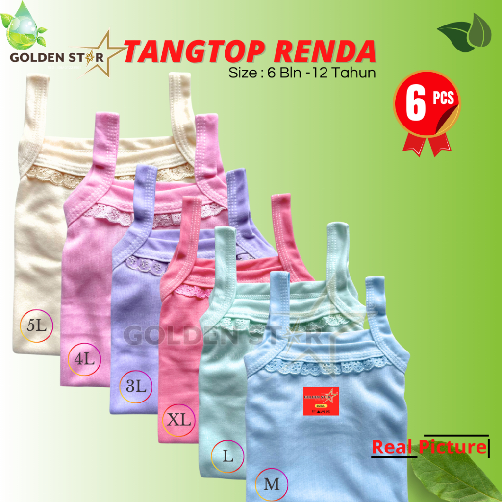 12 pcs tanktop bayi karakter/tangtop renda  anak perempuan nyaman/tanktop anak perempuan lembut/tang