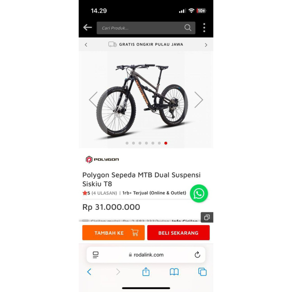 Polygon Sepeda MTB Dual suspensi Siskiu T8.