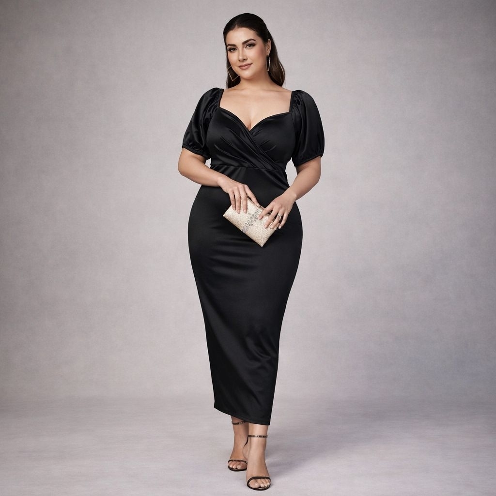 JANE DRESS - Dress Pesta Wanita Maxi Satin Dress Bodycon Big Size Jumbo Ukuran Besar, Baju Party Cas