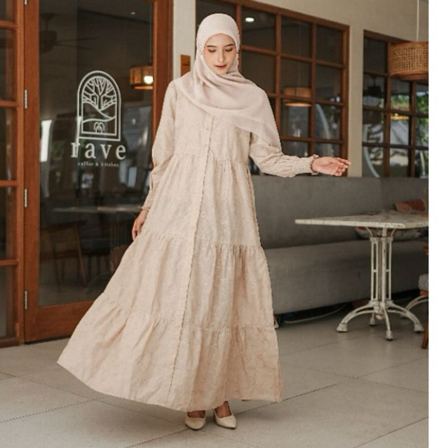 Golady- Dress Raya Katun Bordir| Katun Bordir