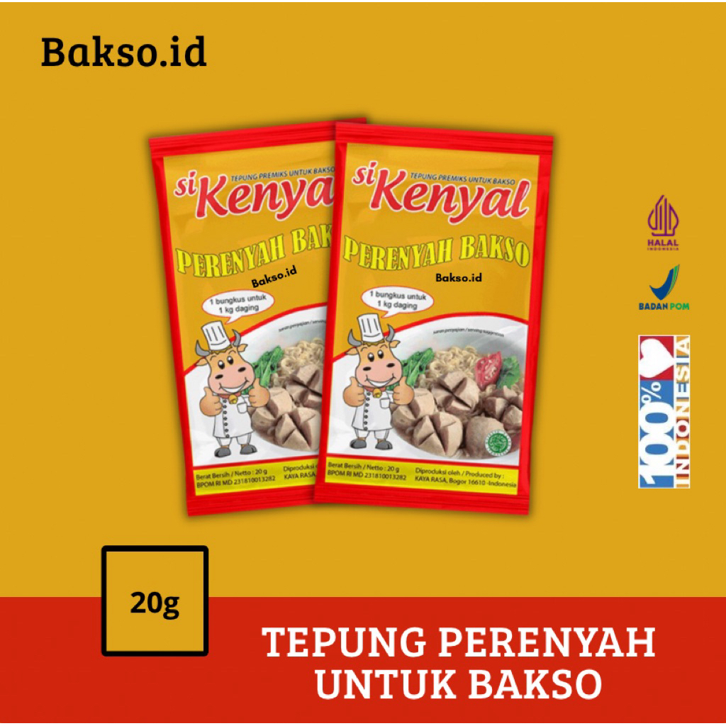 Si Kenyal Tepung Perenyah Bakso 20gram.