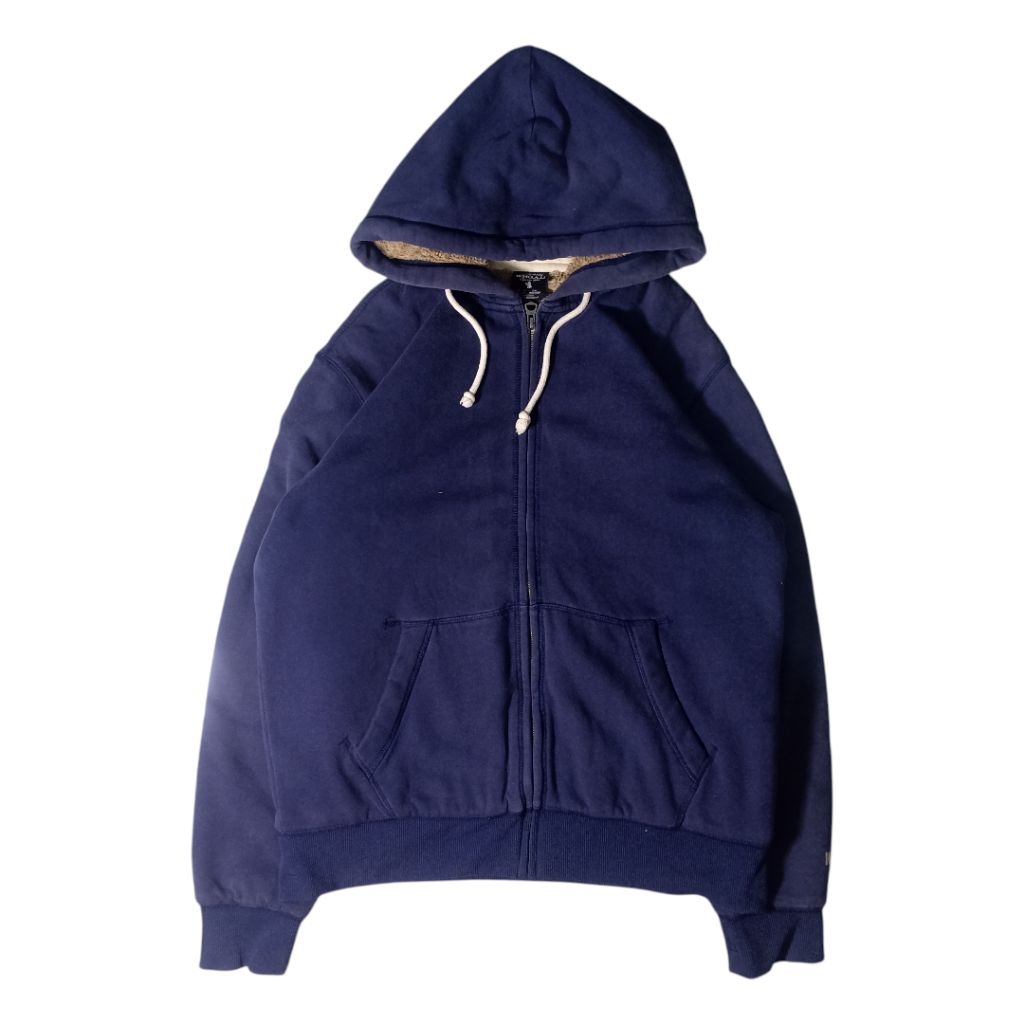 Who AU Navy Sherpa Jacket | Jaket Zipper Tebal Size XL – Stylish & Hangat