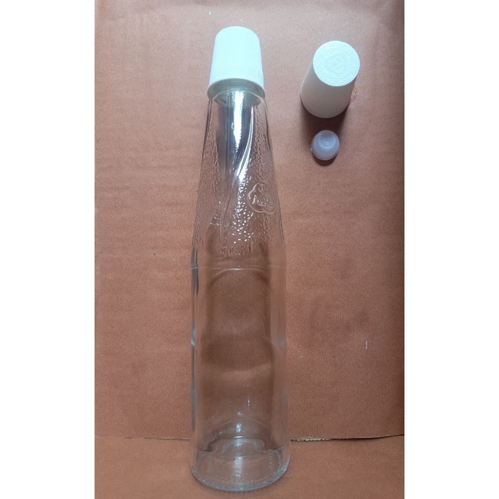 Botol beling kaca ex sirup abc 460 ml plus tutup baru dan pemyumbat