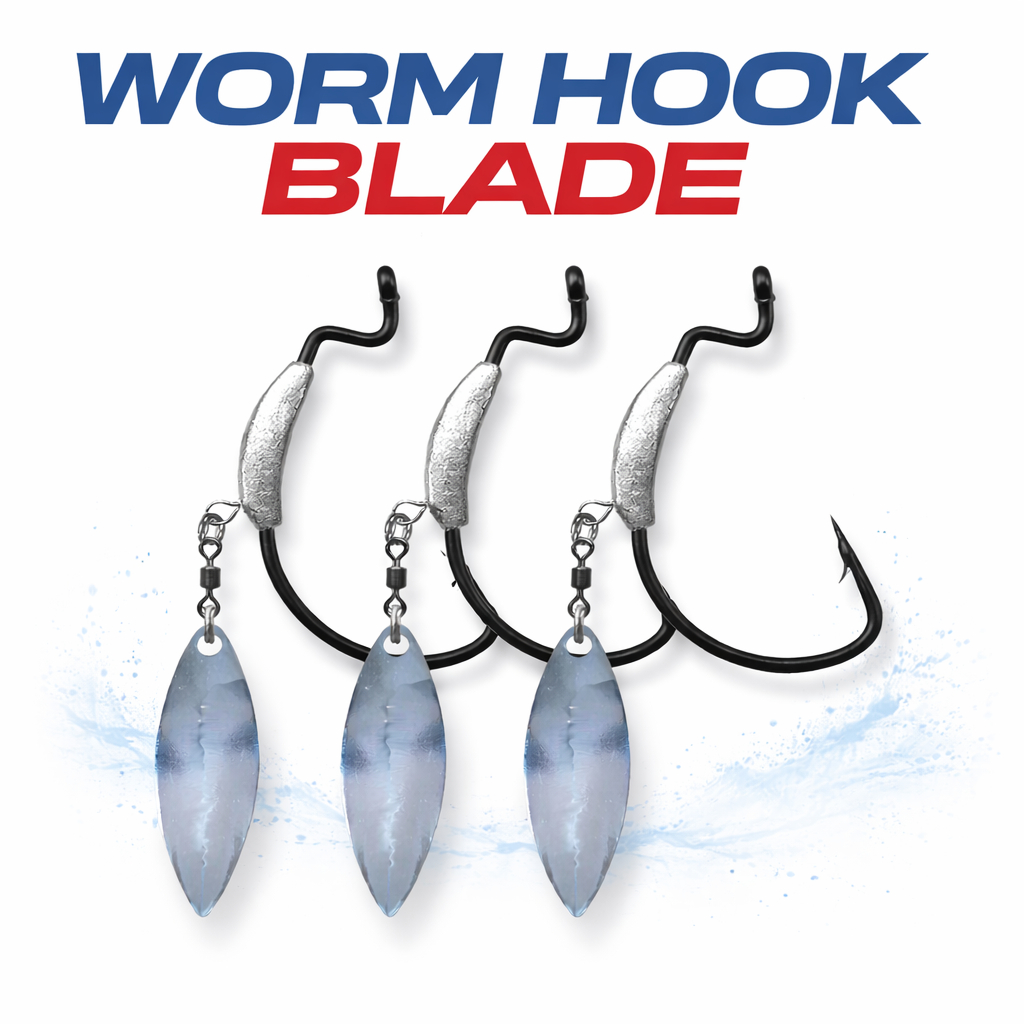 Mata Kail Pancing Worm hook Blade Untuk Umpan Pancing Softlure / Zman dengan Timah Pemberat Blade