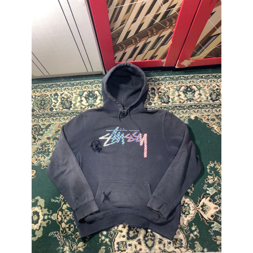 90S STUSSY CHECKER HOODIE