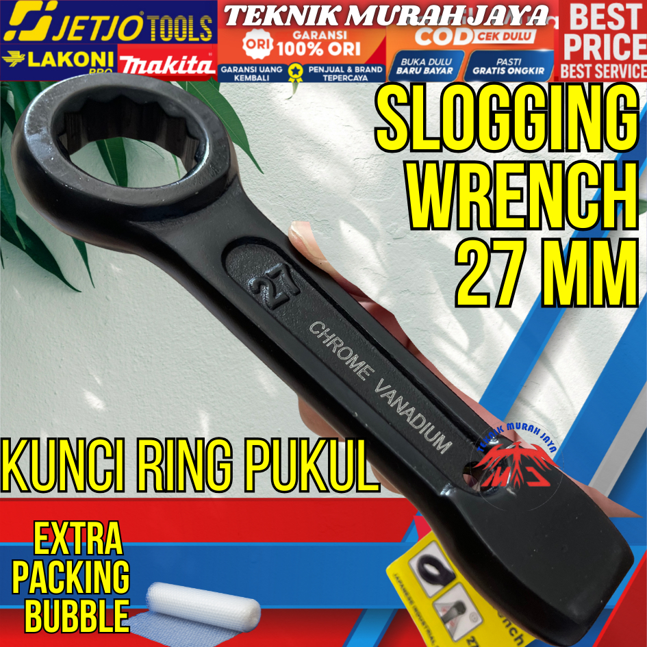 JETJO 300298 SLOGGING WRENCH 27mm Kunci RING Breaker PUKUL Hantam Palu IMPACT Ketok Gedor Baut Besar
