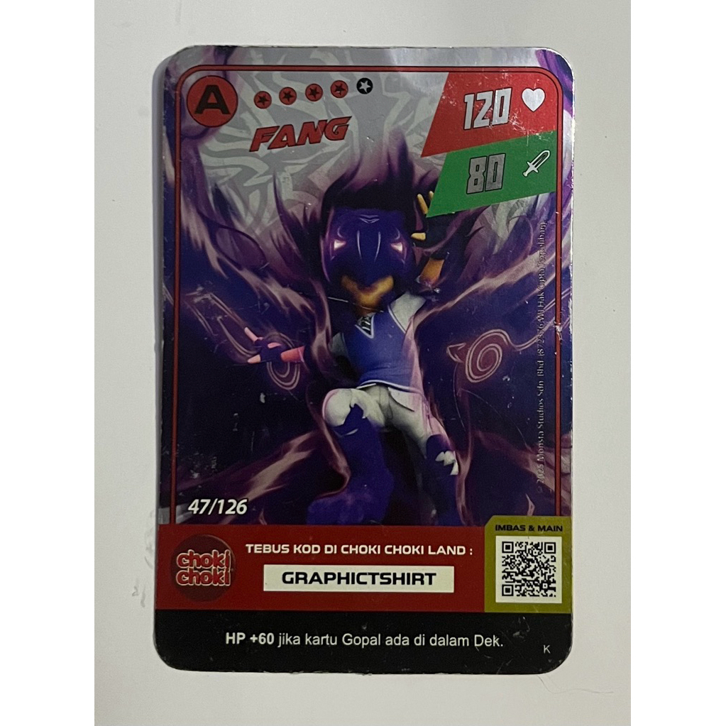 Kartu Boboiboy Fang Original