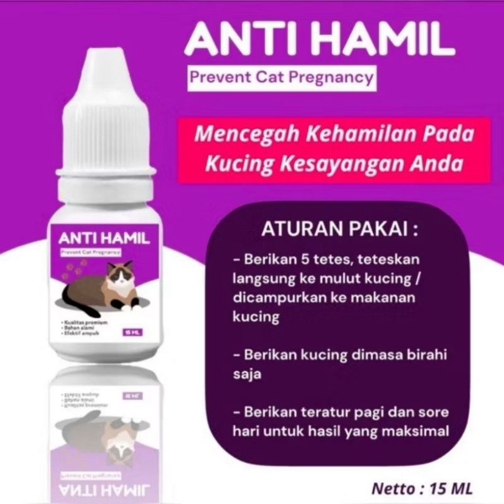 Obat Anti hamil kucing obat KB untuk kucing 15ml