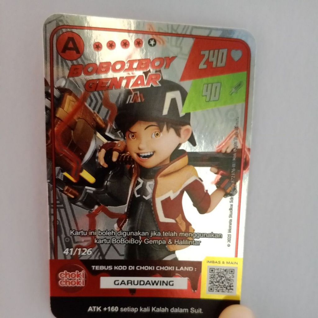 Boboiboy gentar card