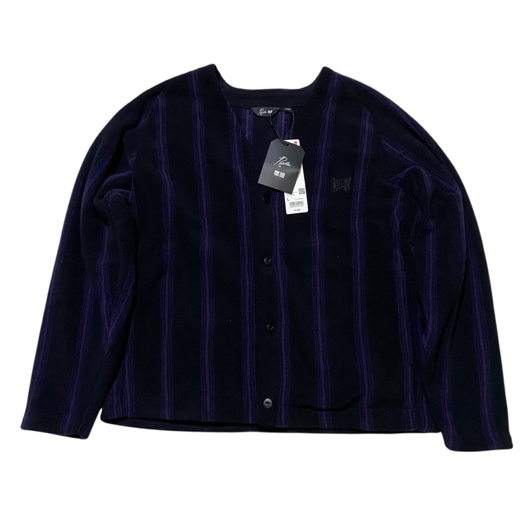 Uniqlo needles japan stripe black purple cardigan