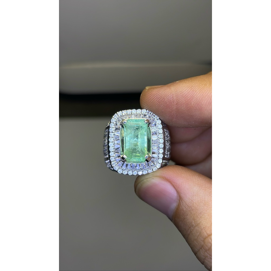 Cincin Permata Natural Emerald Zambia