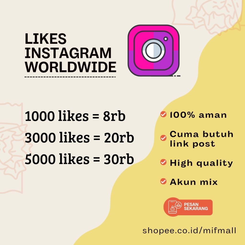 (IG) Likes Instagram besar | High quality | Murah