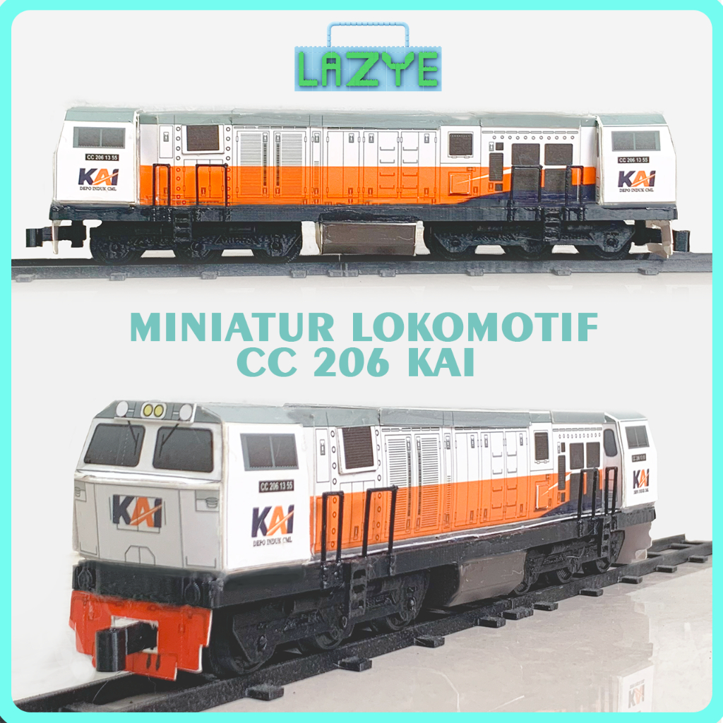 Mainan Miniatur Lokomotif CC 206 KAI – Model Livery Oranye Eksklusif, Kereta Api Indonesia