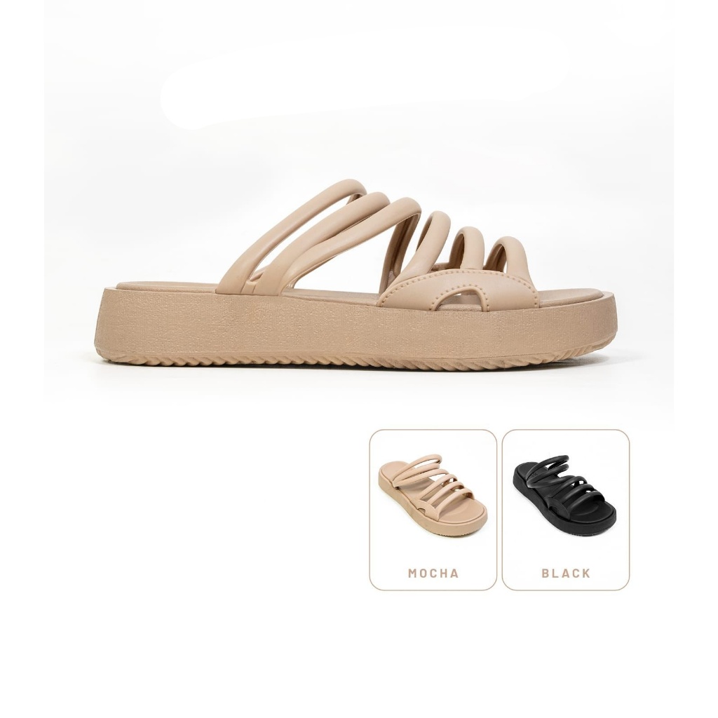 Sandal Wanita Karet Jelly Tali Silang Belakang Tebal KAS-5 Empuk Modis Anti Slip Shoes Gladiator