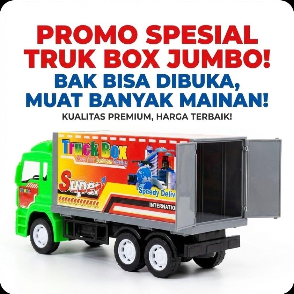 Mainan Truk Ekspedisi Box Jumbo - Bak Bisa Dibuka Tutup - truck BOX jumbo 1s