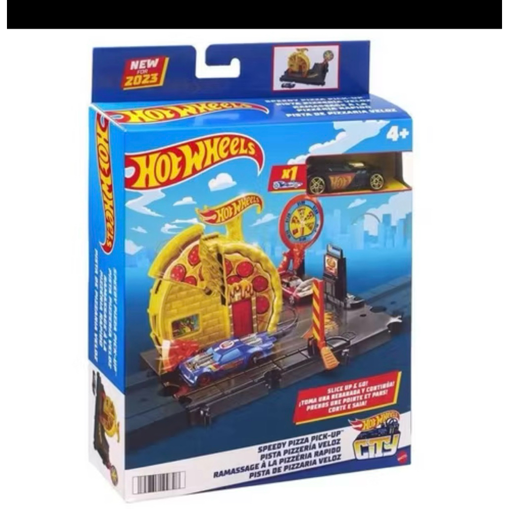preloved HotWheels City Speedy Pizza Pick-Up Track Set HMD53
