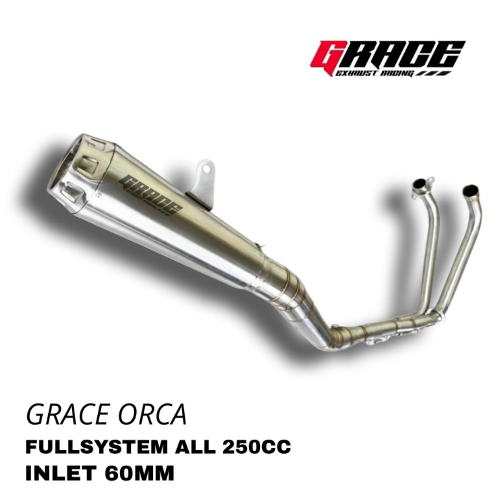 knalpot fullsystem cbr250rr R25/mt25 ninja250 original Grace Type orca inlet 60mm