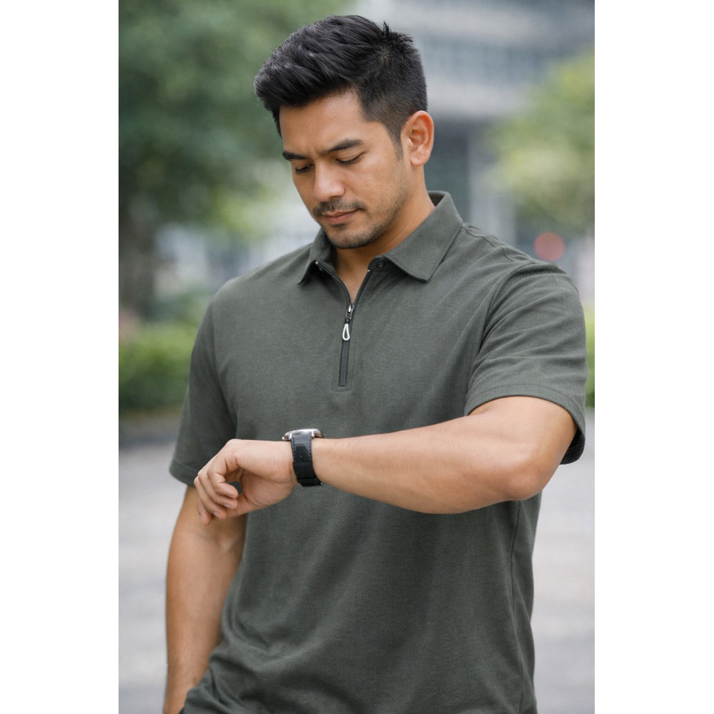 Kaos Polo Shirt Pria Polos Zipper Kerah Lengan Pendek Baju Katun / Kaos Polo Zipper / Kaos Polo Pria