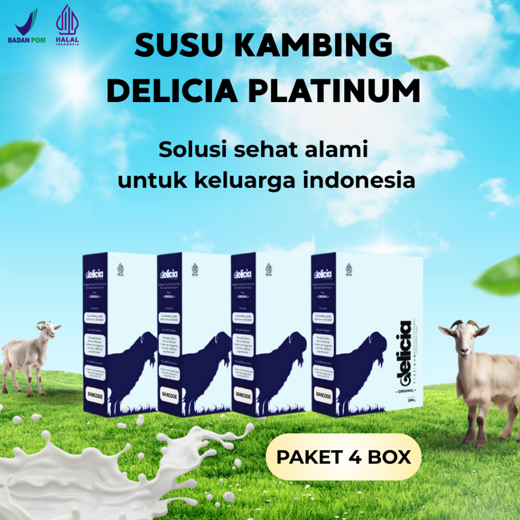 Susu Kambing Etawa Dellicia Platinum Paket 4 Box Menyehatkan Tubuh Anda