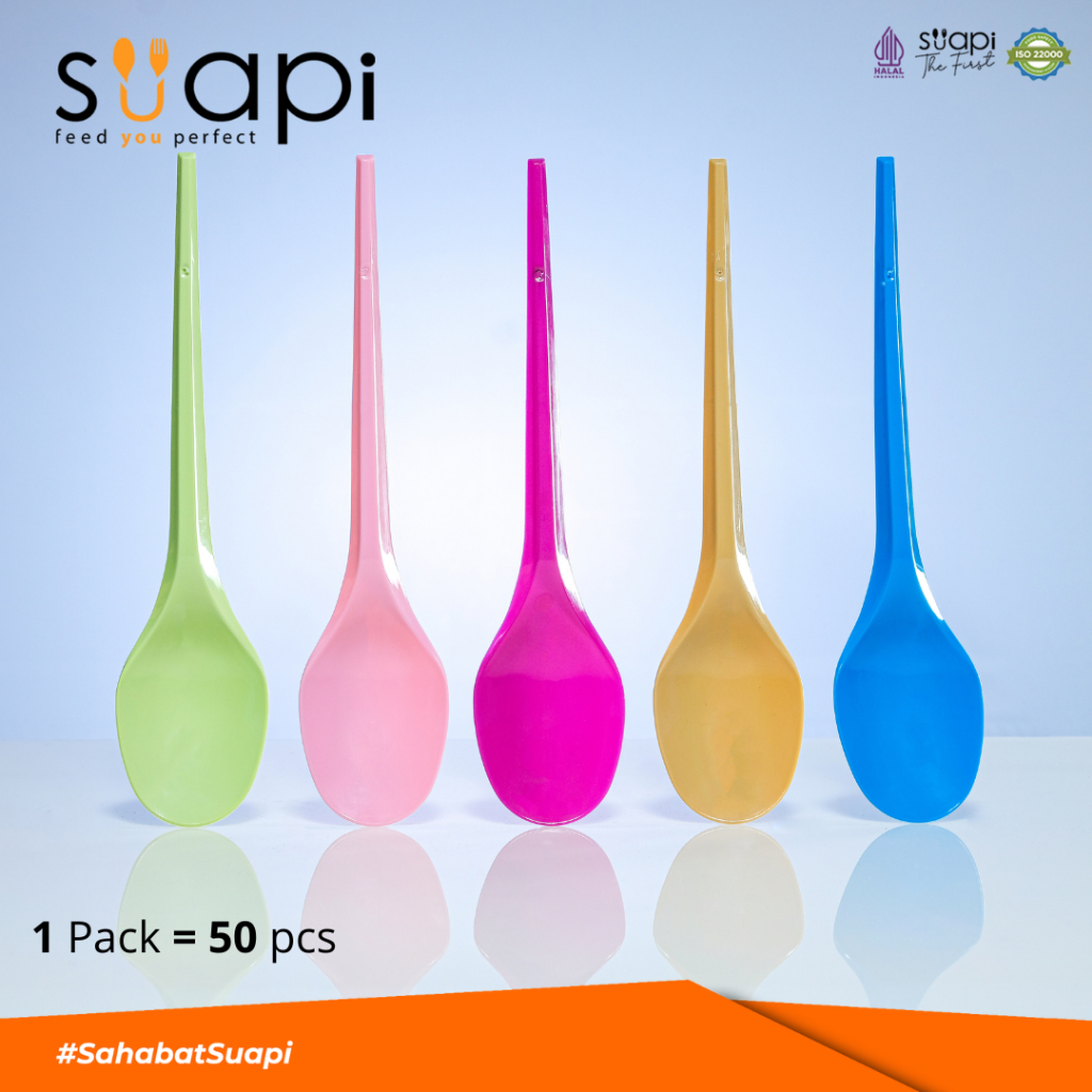 [25pcs] SUAPI PP Sendok Makan Plastik WARNA PASTEL / Sendok Pesta / Hampers
