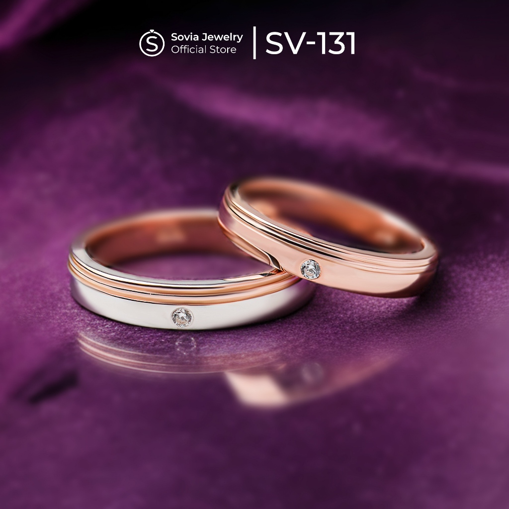 Sovia Jewelry - Cincin Couple Kawin Nikah Tunangan Perak Silver Desain SV-131