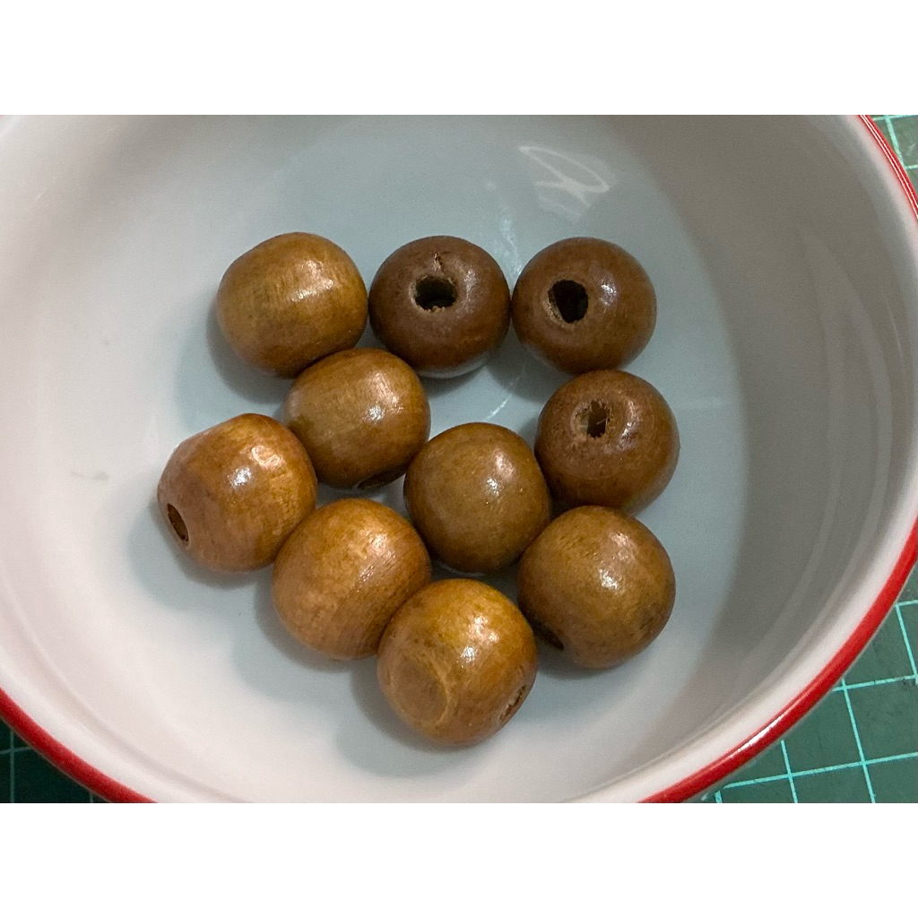 (10pcs) manik kayu bulat mote besar 20mm wooden beads