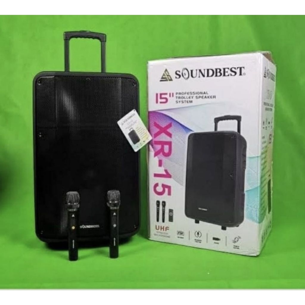 SPEAKER AKTIF PORTABLE SOUNDBEST XR 15 SPEAKER SOUNDBEST BLUTOOTH 15 INCH RESMI SOUNDBEST