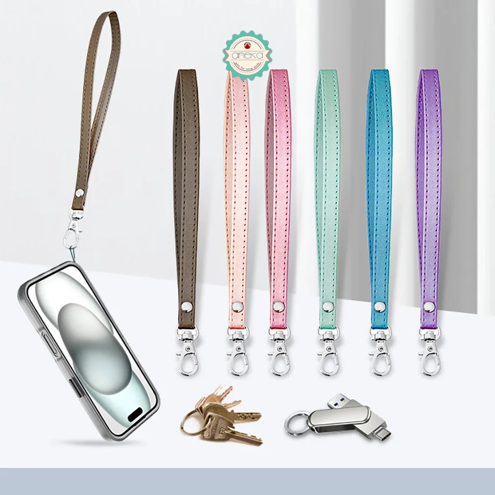 KATALOG - Phone Strap Kulit / Tas / Dompet / PU Leather Wrist Band Phone Lanyard for Cellphone Case 