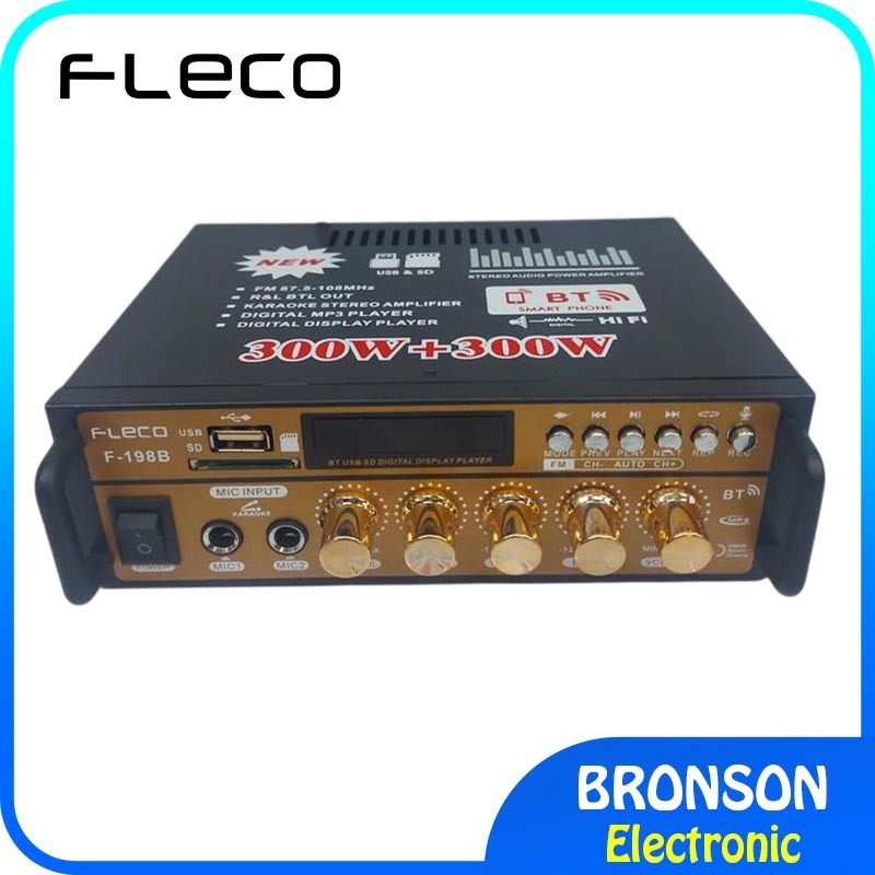 Amplifier Fleco F-198B - Amplifer Bluetooth Power Ampli Fleco 198B