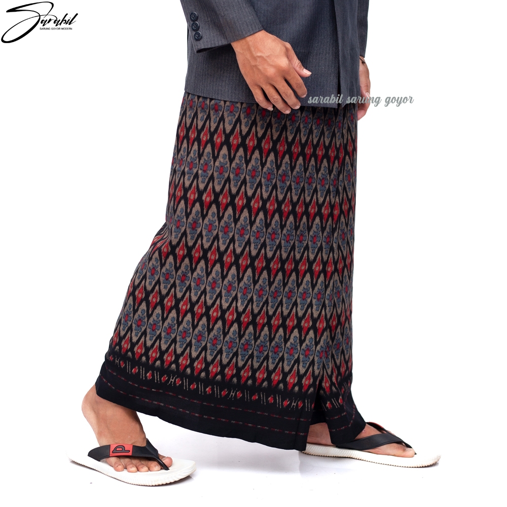 Sarung Goyor Rayon Syam Mawardah M4 Warna Hitam Pria Dewasa Terbaru