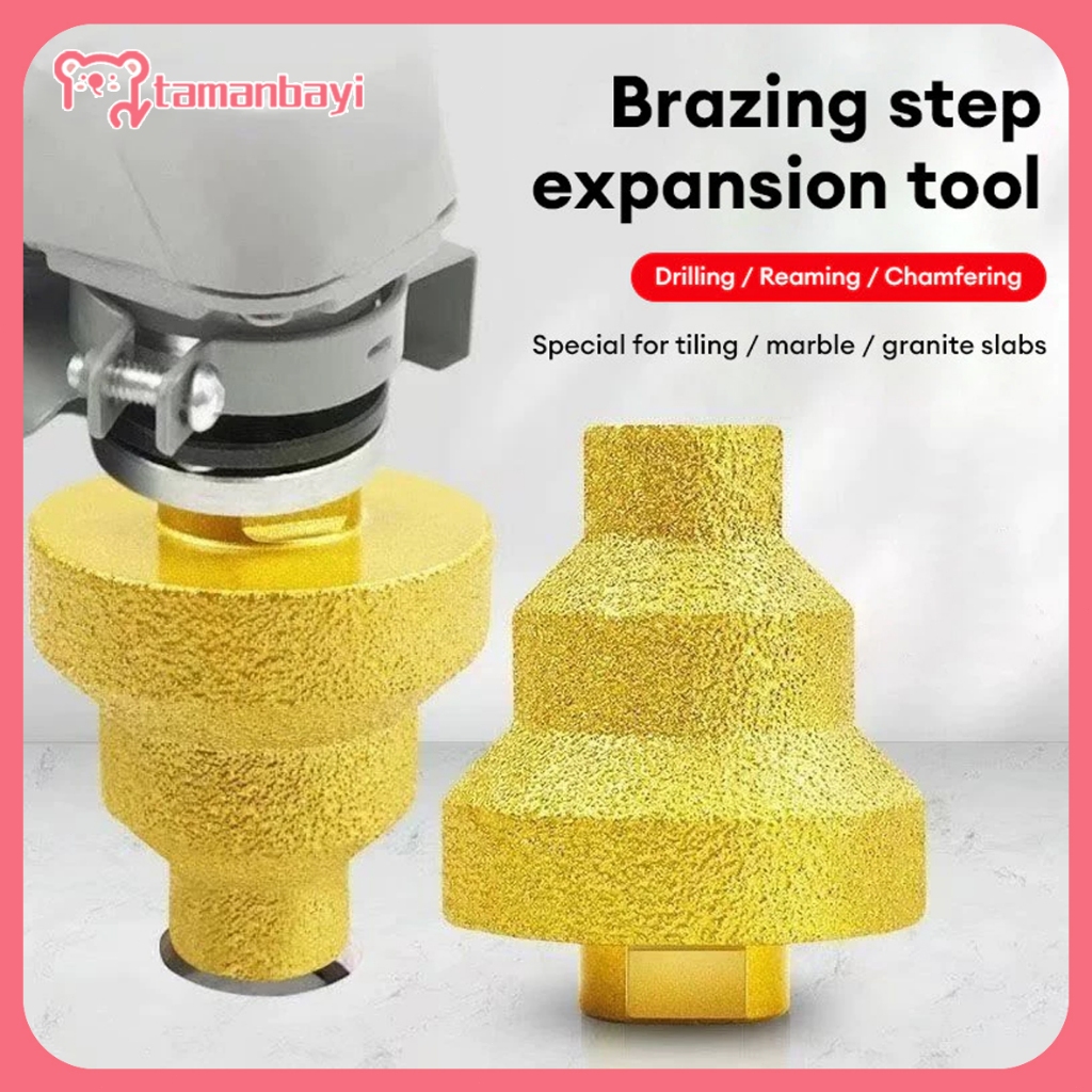 M10 Mata Bor Pagoda Diamond Bit Berlian Ubin Reaming Bit Bor Chamfered Tiga Langkah Alat Bor Banguna