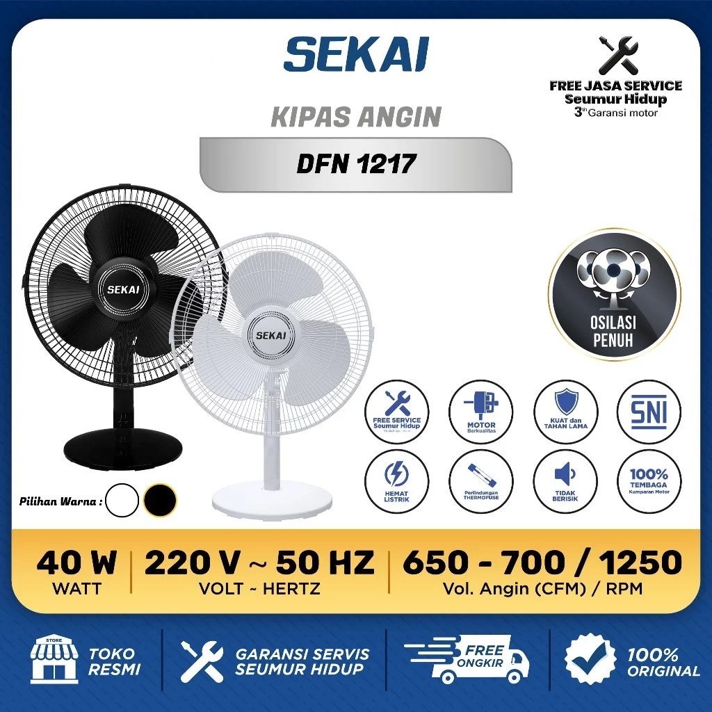 Kipas Angin Meja Sekai DFN 1217 12inch
