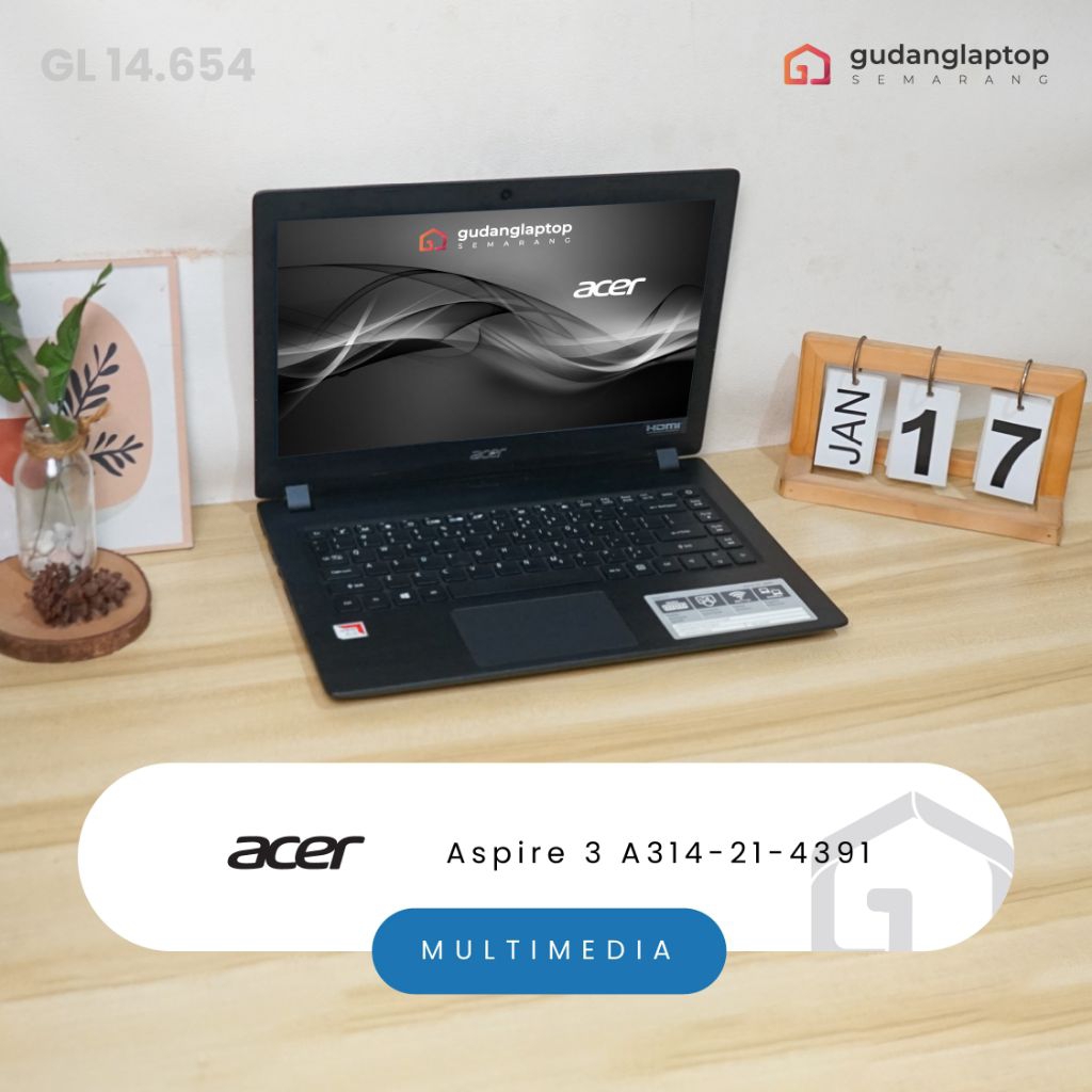 ACER Aspire 3 A314-21-4391 AMD A4 - 9120 4/128 Webcam, WiFi, Bluetooth | GL14654