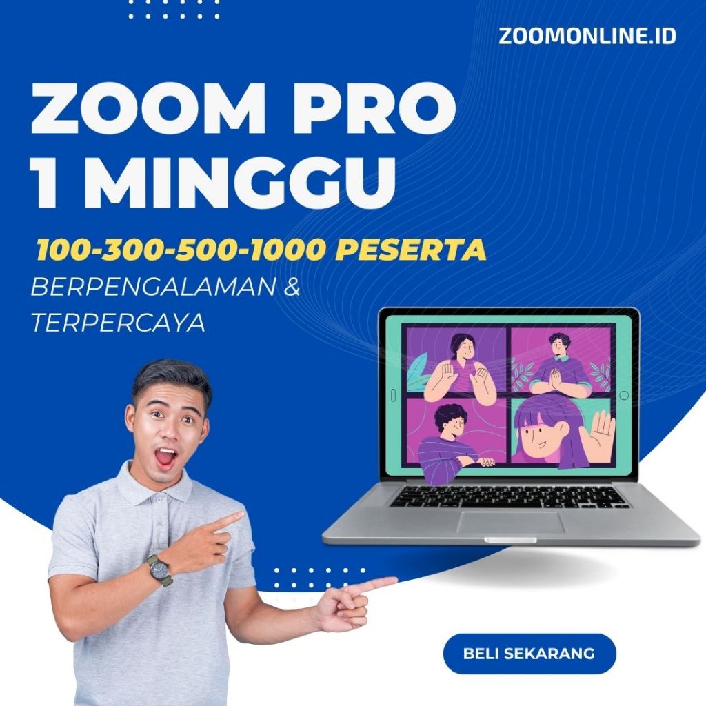 Zoom Pro 100/300/500/1000 Peserta 1 Minggu
