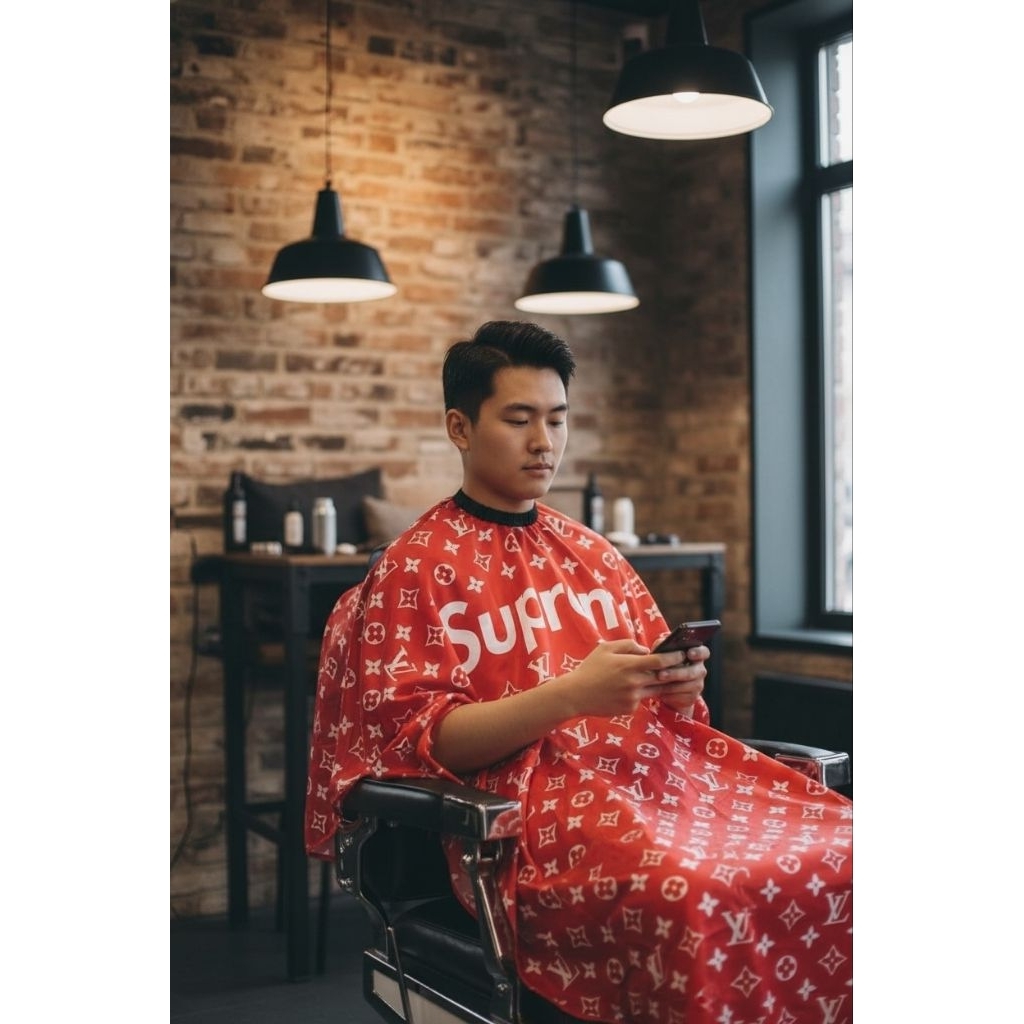 Kain Cukur Potong Pangkas Rambut Dewasa Cape Kip Kep Barbershop Ukuran 140x160 cm Bahan Nylon