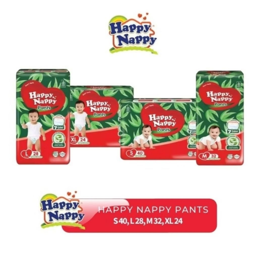 3BALL PAKET HEMAT HAPPY NAPPY Nbs40perekat/S40/M32/L28/XL24+2/M52/L46