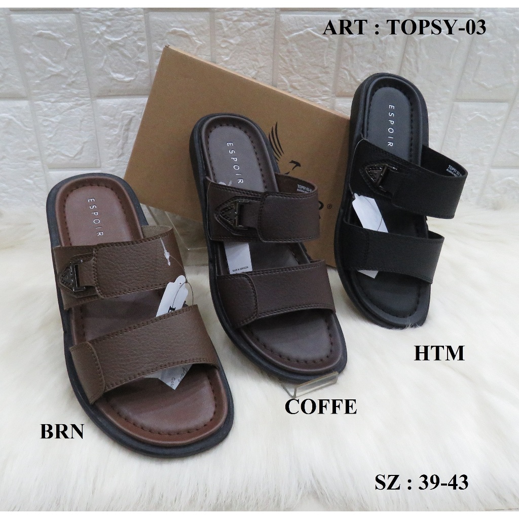 SANDAL KULIT PRIA MEREK ESPOIR ART TOPSY-03 PRICE RP 243.900 BRAND ORIGINAL