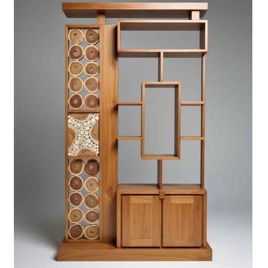 Buffet Minimalis Almari Hias Buffet Partisi Penyekat Ruangan Kayu Jati Solid