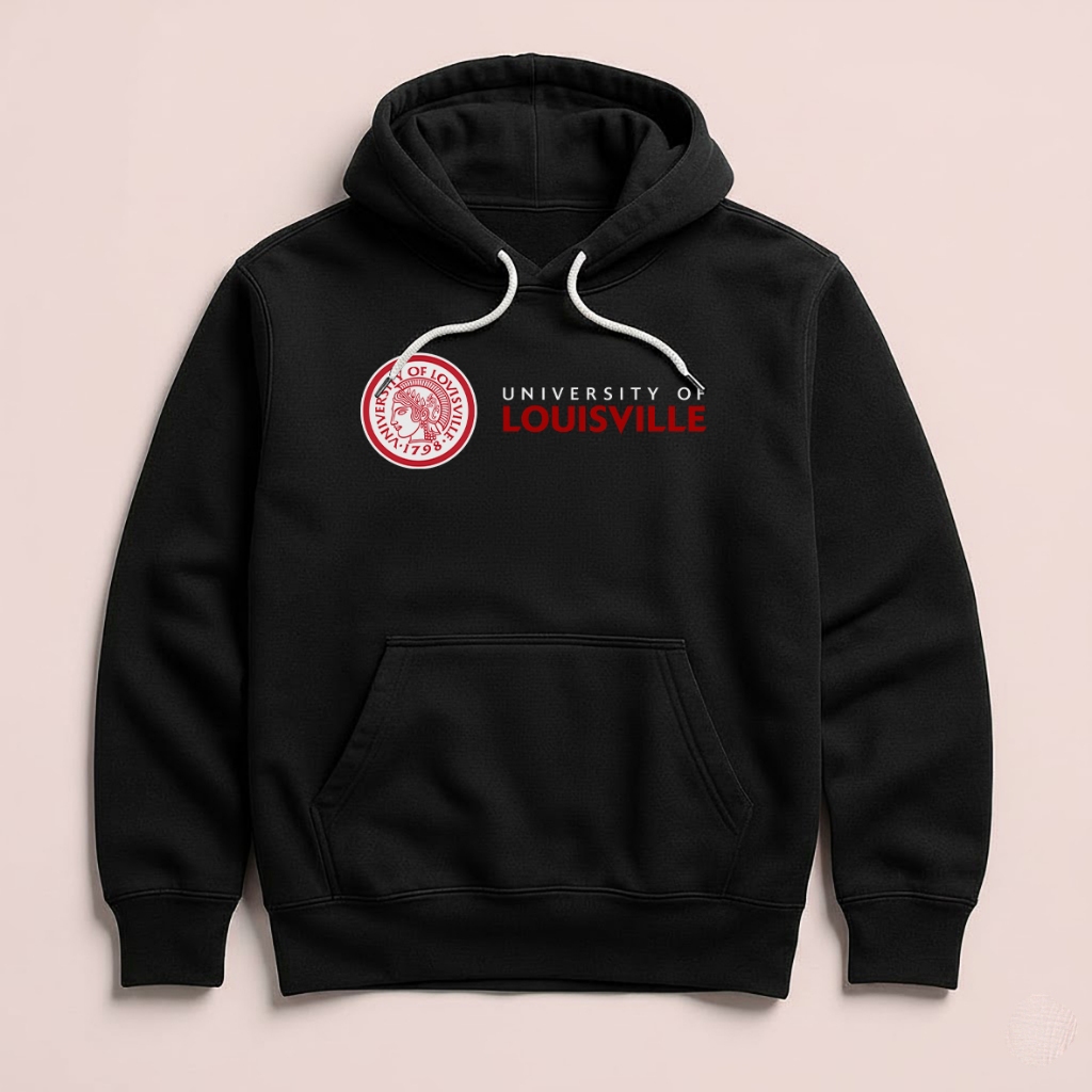 Hoodie University of LOUISVILLE Kentucky Unisex Sweater Fleece Black Hitam Cloth