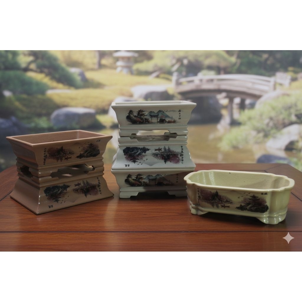 Pot Bonsai Lukisan bahan Resin / Pot bonsai persegi / kotak