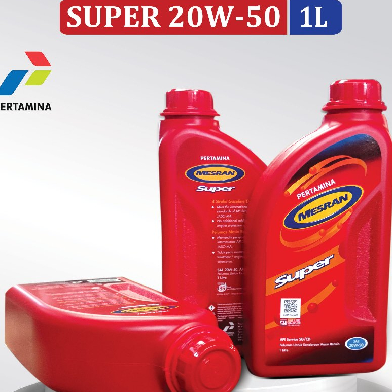 Oli Mesran Super 1lt 20W-50 Bensin Oli Pertamina Mesran Super 20W-50 1000ml