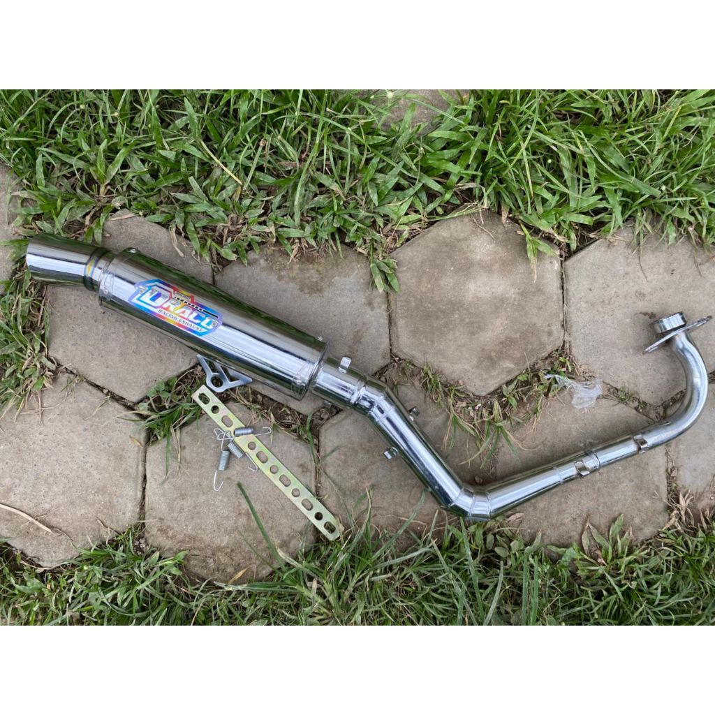 knalpot samlong Draco full chrome pnp untuk matic bet mio vario scoopy free breket