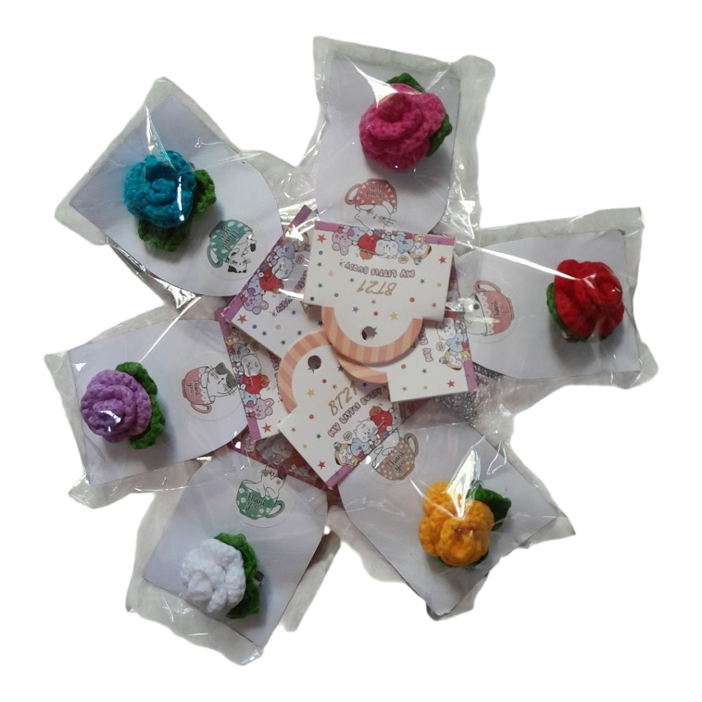 BrosHijabRajutBungaMawarMini|BrosHijabAnak|PinBungaMawarRajut|BrosHijabRajutTangan|