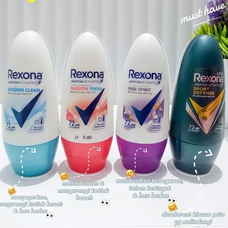 [ARNIZ CO.](PROMO) REXONA DEODORANT ROLL ON GLOWING 40ml, 0% Alkohol, Wangi Lembut