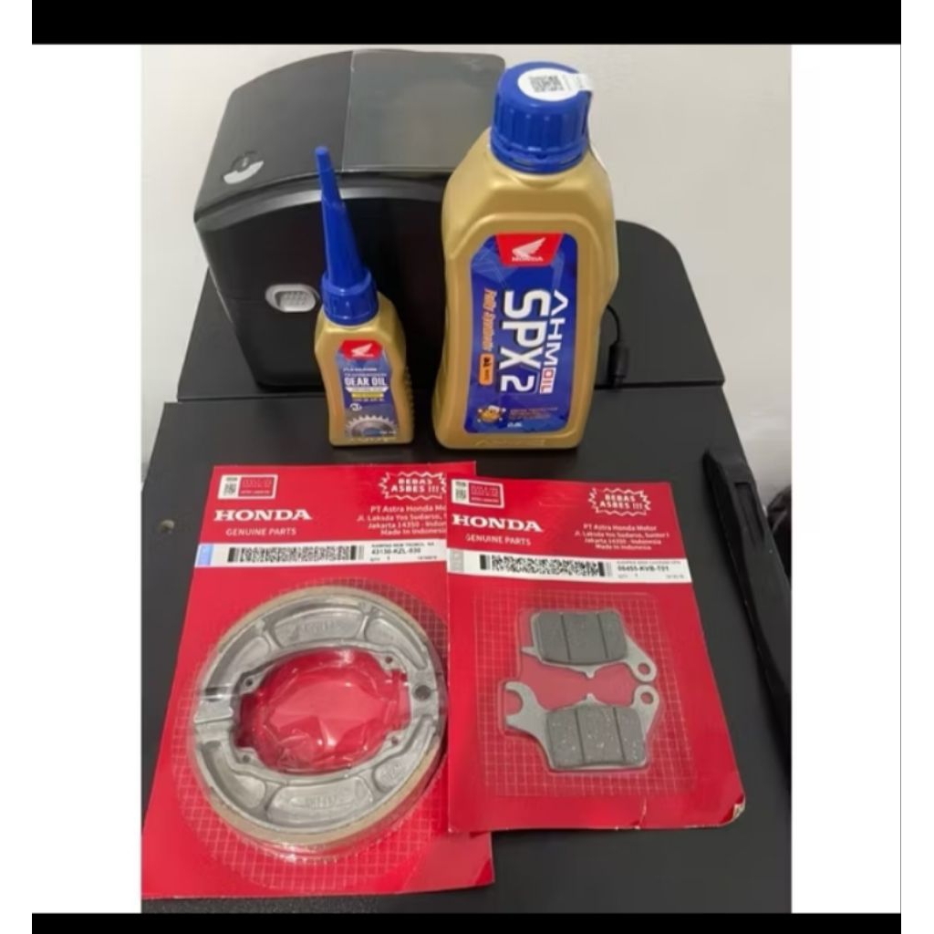 PAKET OLI SPX2 0.8L + OLI GARDAN SPX2+) KAMPAS REM DEPAN BELAKANG BEAT