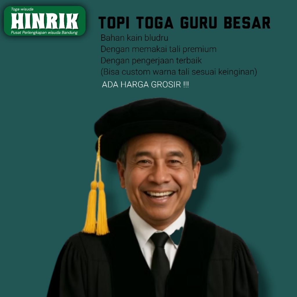 Topi Wisuda UNPAD Topi wisuda Guru Besar Bahan Bludru Premium