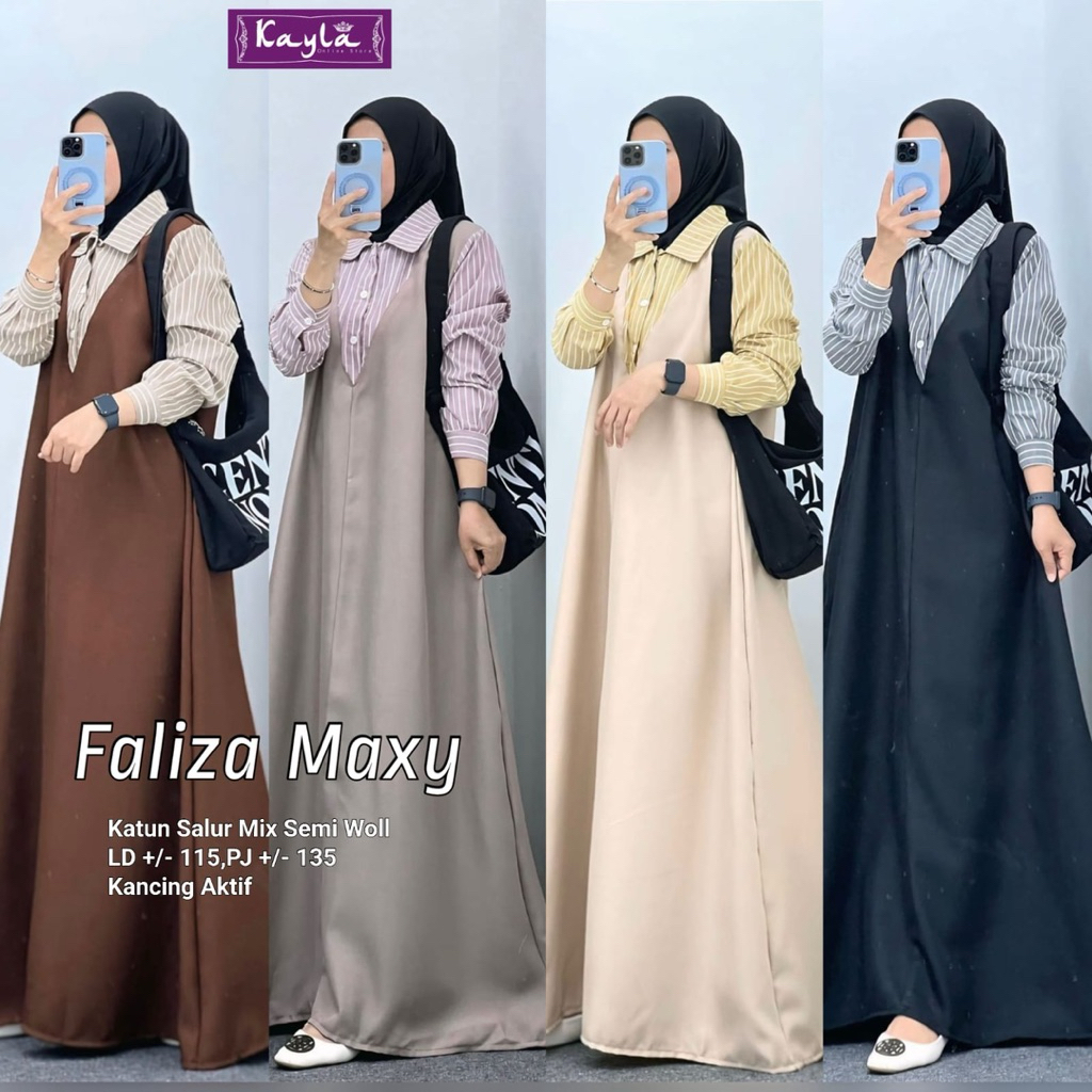 COD= NO CANCEL• Faliza Maxy by Kayla• Maxi Dress Simple Best Seller