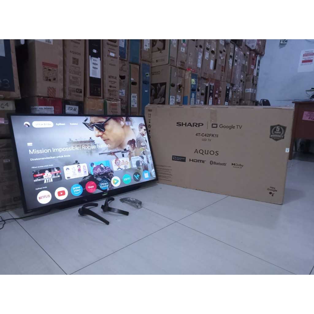 GOOGLE TV LED SHARP 42 INC SUDAH DIGITAL KONDISI BEKAS MASIH SEGEL (6910R)