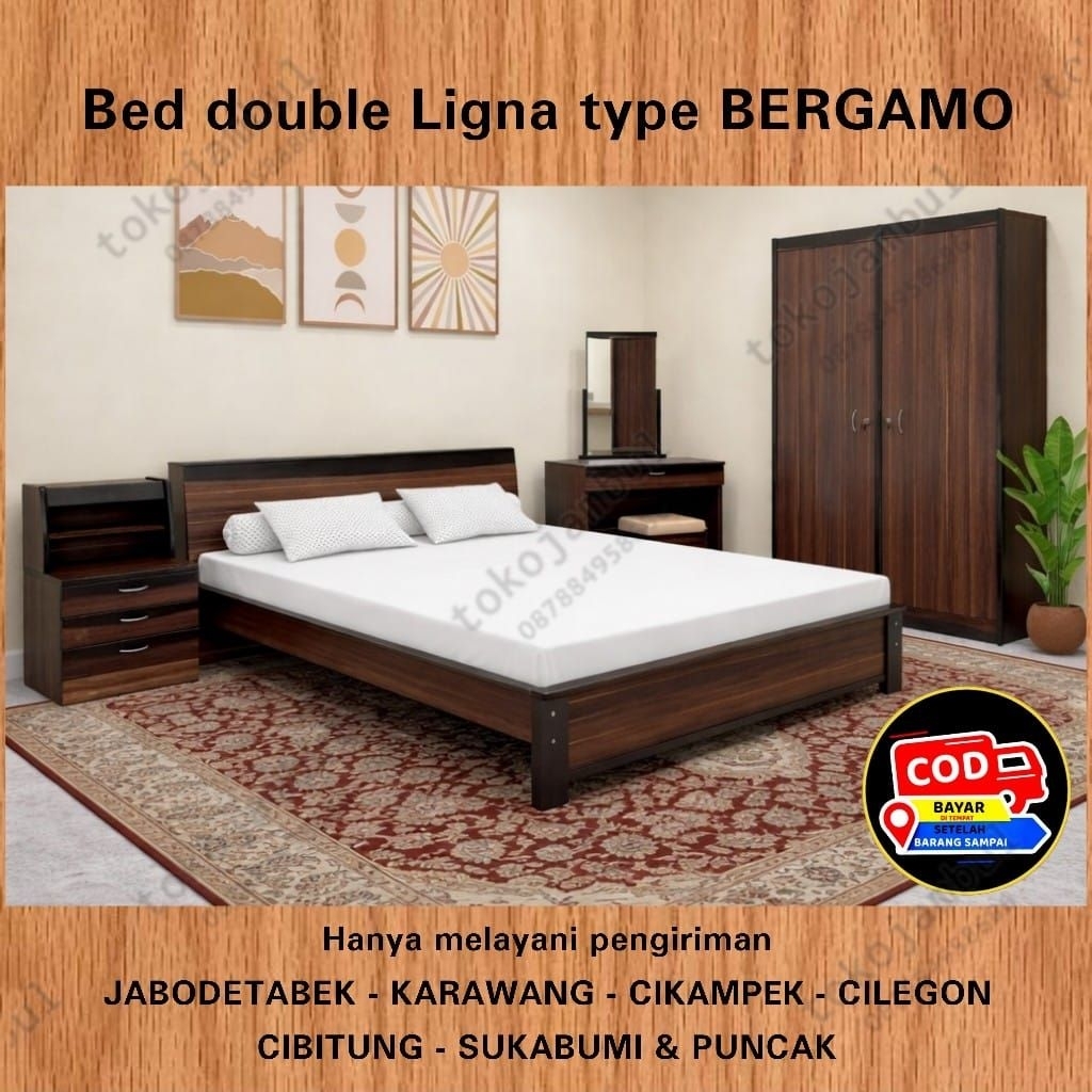 TEMPAT TIDUR RANJANG LIGNA type BERGAMO BED DOUBLE (220x170)